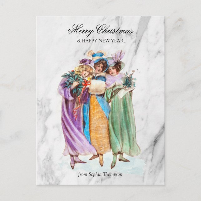 Cartes Pour Fêtes Annuelles Fêtes de Noël Retro sur mesure (Devant)