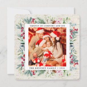 Cartes Pour Fêtes Annuelles Fêtes de Noël rustique Berries vertes