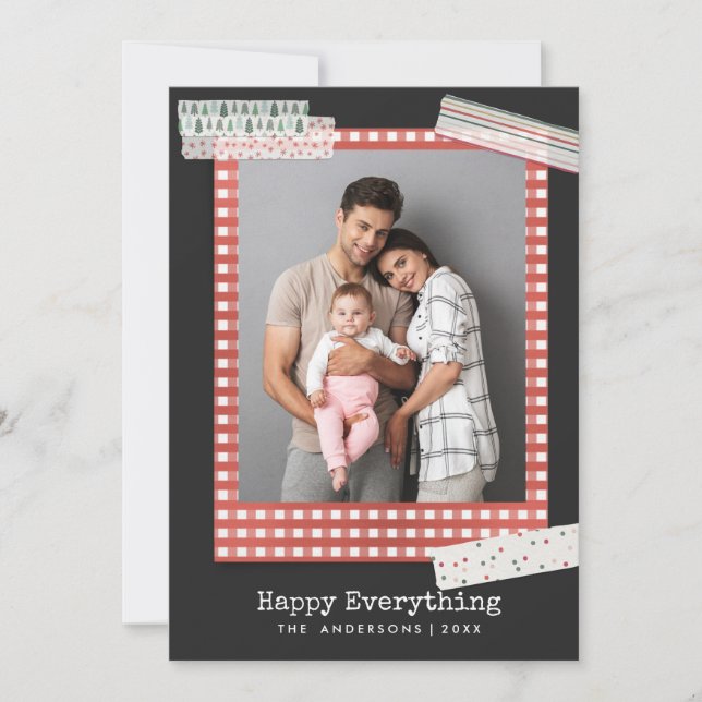 Cartes Pour Fêtes Annuelles Fêtes de scrapbooking | photo de cadre à carreaux (Devant)