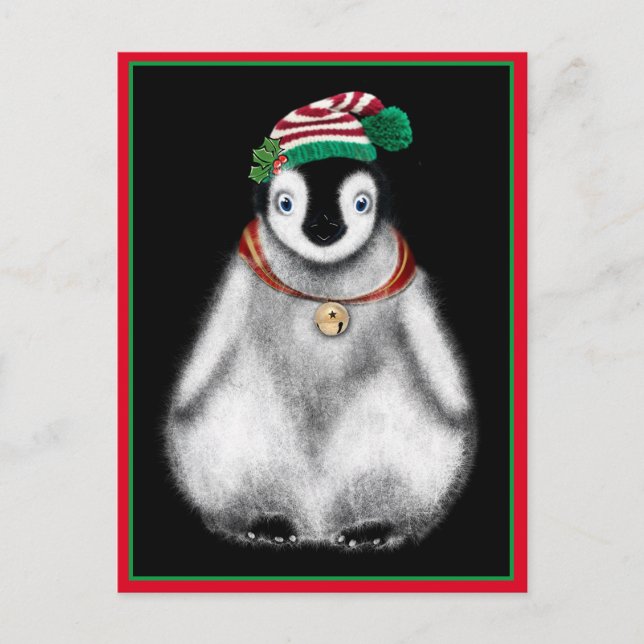 Cartes Pour Fêtes Annuelles Fêtes festives de Noël Pingouin (Devant)