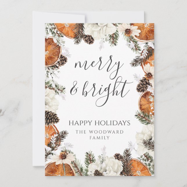 Cartes Pour Fêtes Annuelles Fêtes Rustiques Joyeux Et Frontale Lumineuse (Devant)
