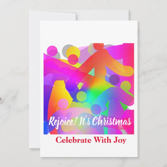 Cartes Pour Fêtes Annuelles Fêtons avec joie C'est Noël (Devant)