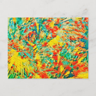 Cartes Pour Fêtes Annuelles Feu d'artifice Arc-en-ciel Fête Art Abstrait