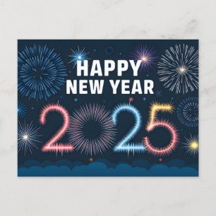 Cartes Pour Fêtes Annuelles Feu d'artifice Bonne année 2025