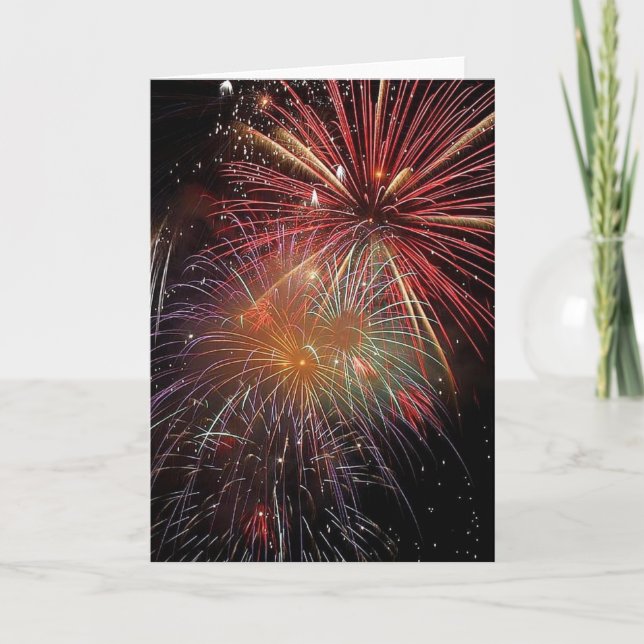 Cartes Pour Fêtes Annuelles Feu d'artifice du Nouvel An (Devant)