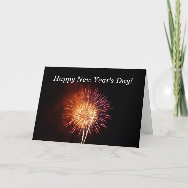 Cartes Pour Fêtes Annuelles Feu d'artifice du Nouvel An (Devant)