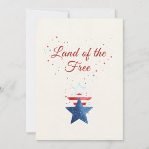 Cartes Pour Fêtes Annuelles Feu d'artifice patriotique Rouge Blanc Boom du 4 j