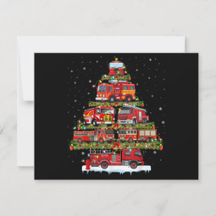 Cartes Pour Fêtes Annuelles Feu de camion feux Pompier Camion d'incendie Noël