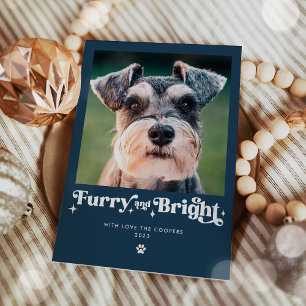 Cartes Pour Fêtes Annuelles Feu et Chien brillant Photo Drôle Noël
