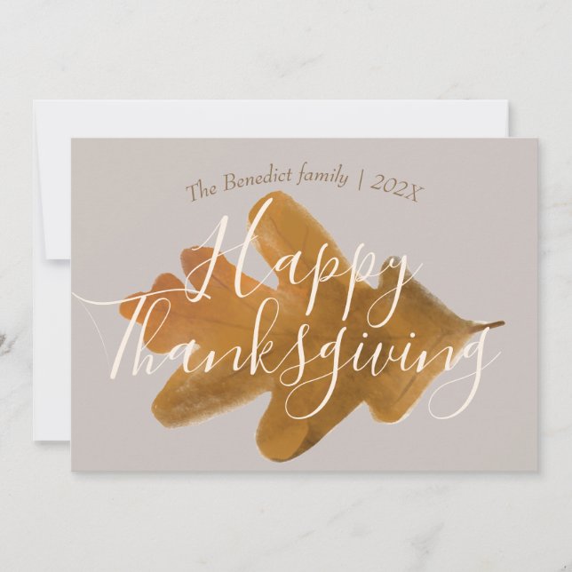 Cartes Pour Fêtes Annuelles feuillage de automne fleuri bon thanksgiving (Devant)