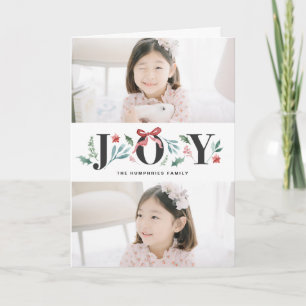 Cartes Pour Fêtes Annuelles Feuillage de vacances d'aquarelle de JOIE et photo