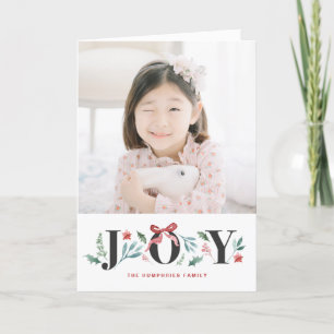 Cartes Pour Fêtes Annuelles Feuillage de vacances d'aquarelle de JOIE et photo