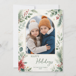 Cartes Pour Fêtes Annuelles Feuillage d'hiver Botanique Noël 4 Photo