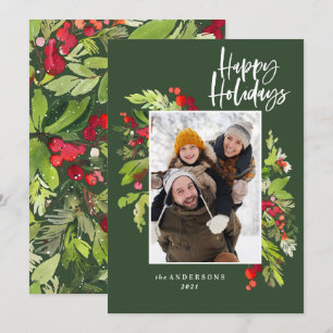 Cartes Pour Fêtes Annuelles Feuillage vert de vacances traditionnelle photo ru