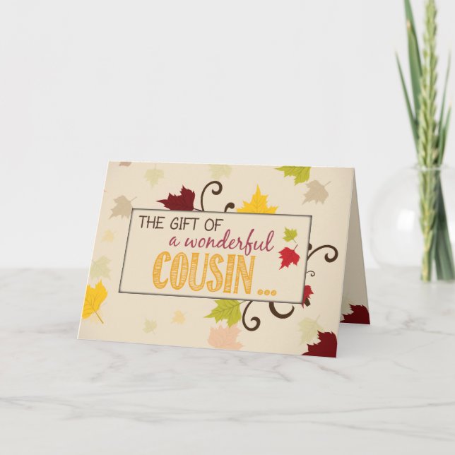 Cartes Pour Fêtes Annuelles Feuille d'automne de cadeau de thanksgiving de (Devant)