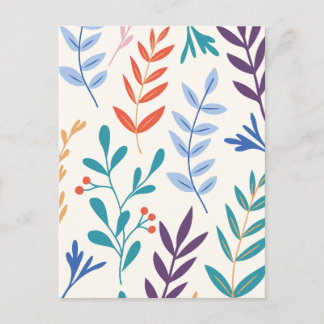 Cartes Pour Fêtes Annuelles Feuille florale minimaliste