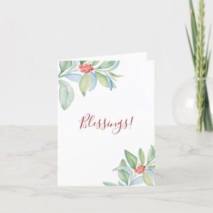 Cartes Pour Fêtes Annuelles Feuilles botaniques Baies Aidant familial Noël