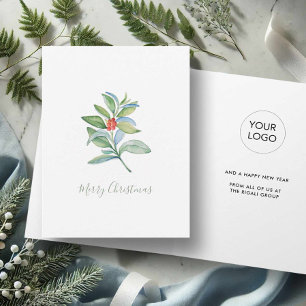 Cartes Pour Fêtes Annuelles Feuilles botaniques et baies Gagnants Noël