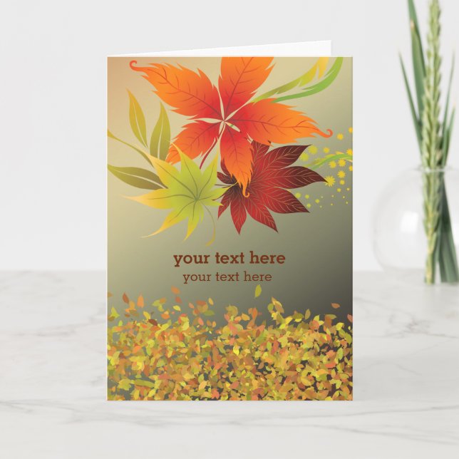 Cartes Pour Fêtes Annuelles Feuilles d'automne (Devant)