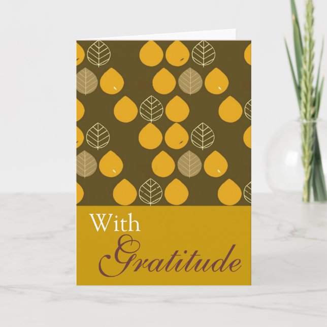 Cartes Pour Fêtes Annuelles Feuilles d'automne élégantes (Devant)