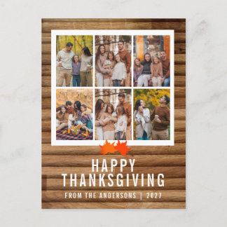 Cartes Pour Fêtes Annuelles Feuilles d'automne Joyeux Thanksgiving Multi Photo