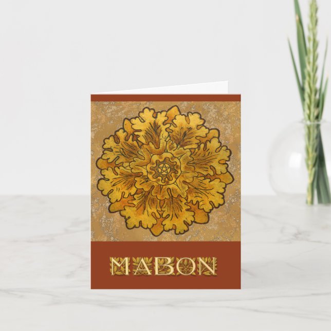 Cartes Pour Fêtes Annuelles Feuilles de chêne Mabon (Devant)