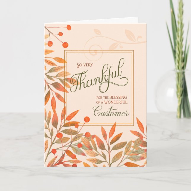 Cartes Pour Fêtes Annuelles Feuilles de la récolte d'automne du client Thanksg (Devant)