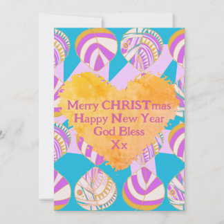 Cartes Pour Fêtes Annuelles Feuilles de poisson Lilac Gold Turquoise Noël
