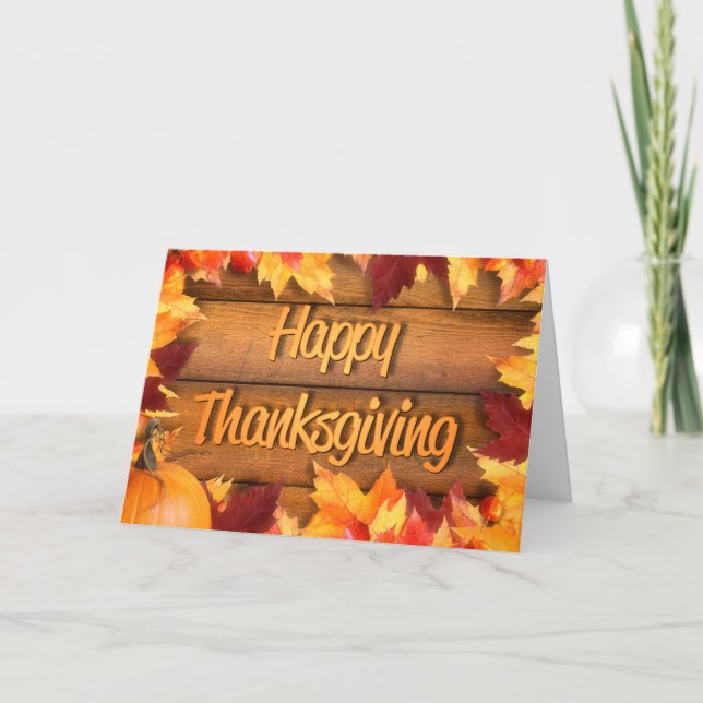 Cartes Pour Fêtes Annuelles Feuilles de Thanksgiving (Devant)
