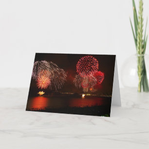 Cartes Pour Fêtes Annuelles feux d'artifice magnifiques