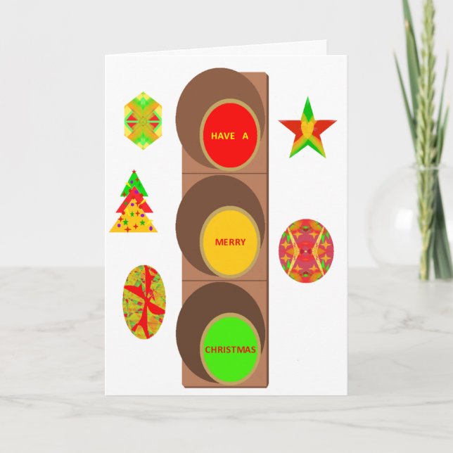 Cartes Pour Fêtes Annuelles Feux de circulation Salutation de vacances (Devant)