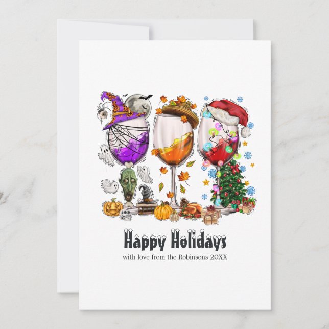 Cartes Pour Fêtes Annuelles Feux de Noël (Devant)