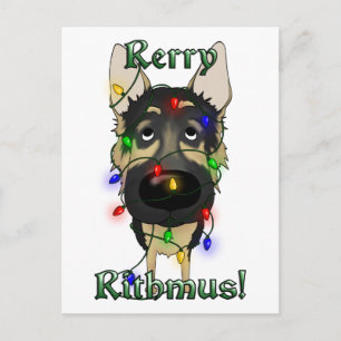 Cartes Pour Fêtes Annuelles Feux de Noël berger allemand