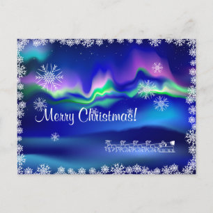 Cartes Pour Fêtes Annuelles Feux du Nord Joyeux Noël Félicitation