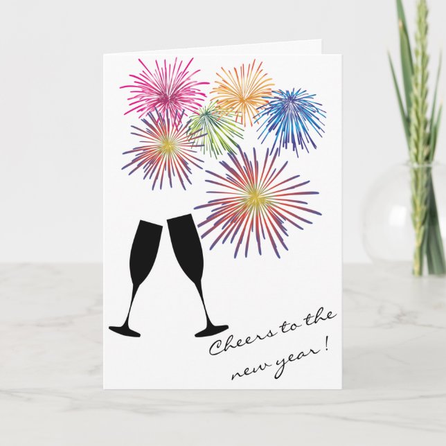 Cartes Pour Fêtes Annuelles Feux du Nouvel An (Devant)