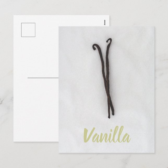 Cartes Pour Fêtes Annuelles Fève de vanille avec sucre (Devant / Derrière)