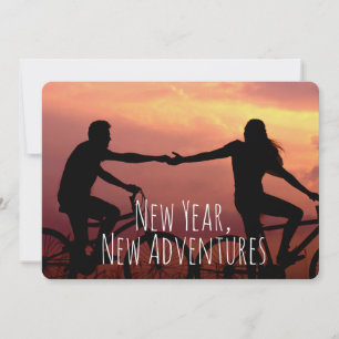 Cartes Pour Fêtes Annuelles Fiançailles Photo Nouvel An Nouvelles Aventures Ma