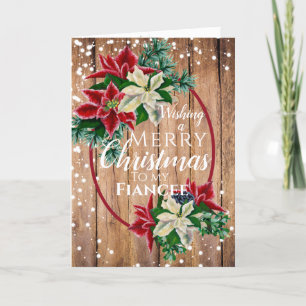 Cartes Pour Fêtes Annuelles Fiancée Noël Rustique Poinsettia Floral