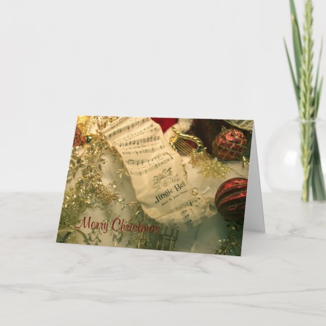Cartes Pour Fêtes Annuelles Fiche de Noël Musique-Jingle Bells Card (Devant)