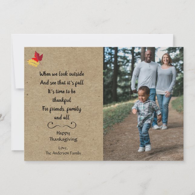 Cartes Pour Fêtes Annuelles Fiche photo Rustic Fall Bon thanksgiving (Devant)