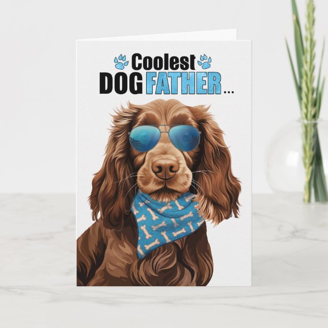 Cartes Pour Fêtes Annuelles Field Spaniel Chien Coolest Papa Fête des pères (Devant)