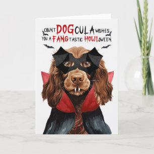 Cartes Pour Fêtes Annuelles Field Spaniel Funny Count DOGcula Halloween