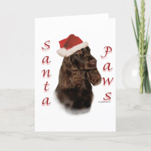 Cartes Pour Fêtes Annuelles Field Spaniel Père Noël Paws