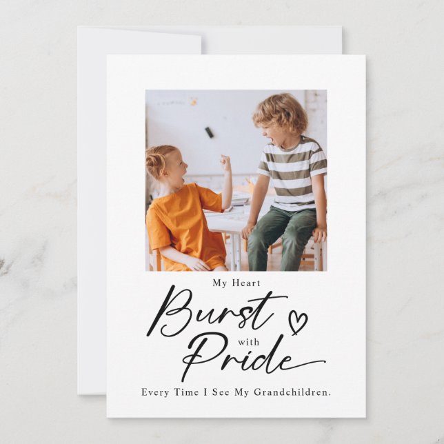Cartes Pour Fêtes Annuelles Fier Grand-Parent Cardiaque Moments Grand-Enfant (Devant)