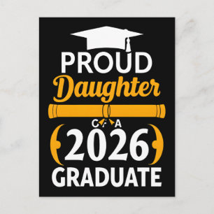 Cartes Pour Fêtes Annuelles Fière fille d'une promotion de diplômés 2026 typog
