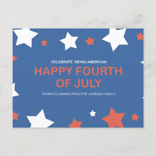 Cartes Pour Fêtes Annuelles Fièrement Américain, Joyeusement Libre 4 juillet