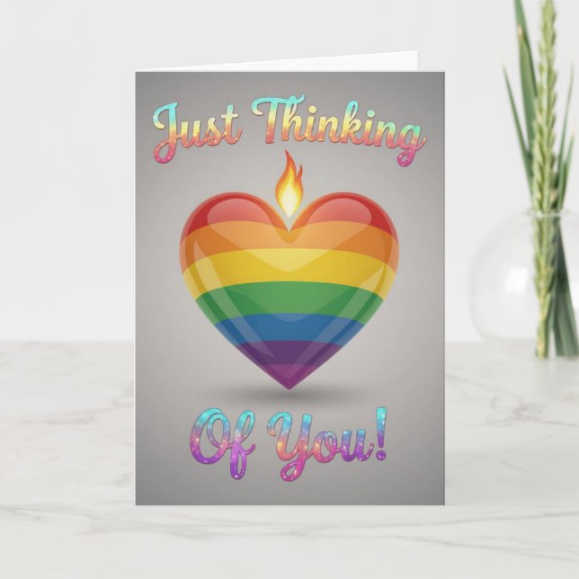 Cartes Pour Fêtes Annuelles Fierté Amour arc-en-ciel, LGBTQIA (Devant)