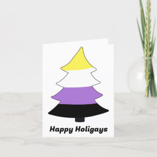 Cartes Pour Fêtes Annuelles Fierté non binaire Holigay Tree Holiday Card
