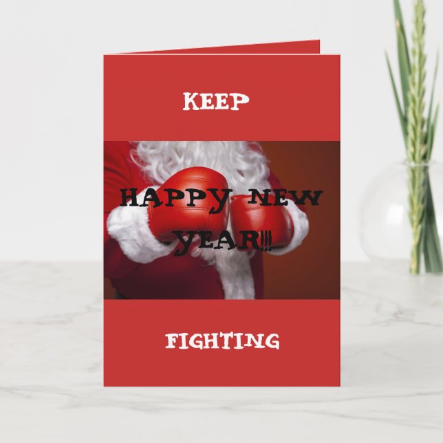 Cartes Pour Fêtes Annuelles Fighter du Père Noël (Devant)