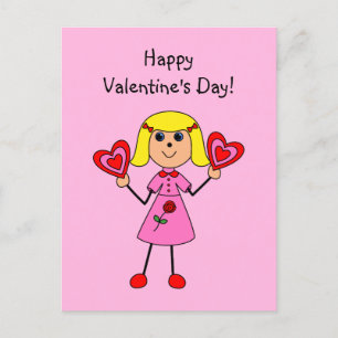 Cartes Pour Fêtes Annuelles Figure de Valentine Girl